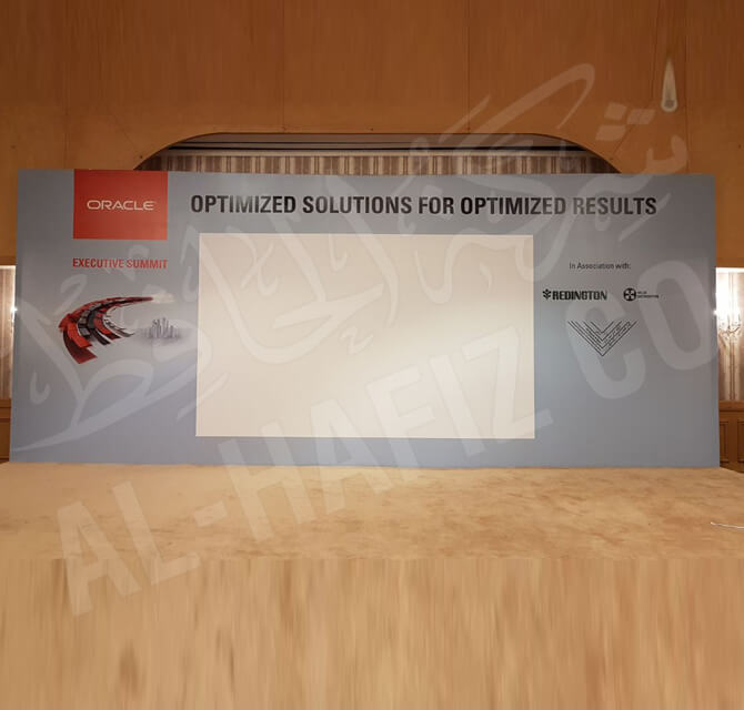 Promotional Backdrop With Projector Screen Printing